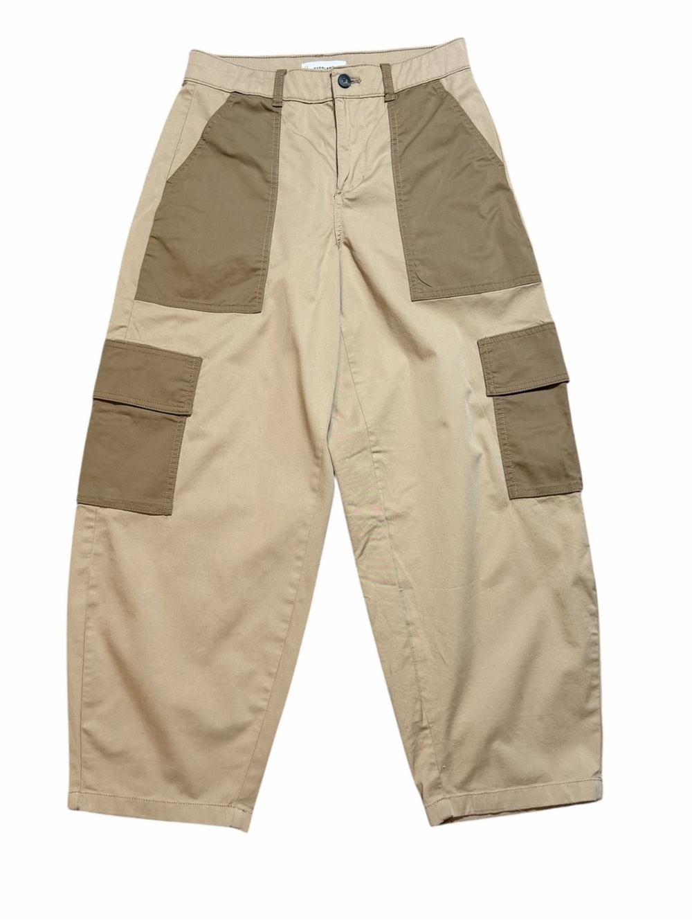 Everlane Relaxed Utility Cargo Wide Leg Pant Brown Khaki Size 4 - Picture 2 of 11